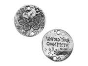 Green Girl Studios Pendant Link 27mm Butterfly Unfold Your Own Myth 1 Pc Pewter