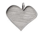 Amate Studio Silver Plated Extra Large Heart Bezel Pendant 40x50.5mm 1