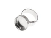 Amate Studios Silver Plated Oval Bezel Adjustable Ring 17.5x23mm 1
