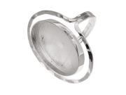 Amate Studios Silver Plated Oval Bezel Adjustable Ring Hammered Frame 29x40mm 1