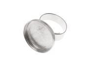 Amate Studios Silver Plated Round Bezel Adjustable Ring 24mm 1