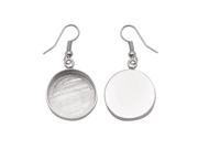 Amate Studio Silver Plated Round Bezel Earrings With Hooks 20mm 1 Pair