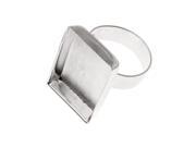 Amate Studios Silver Plated Rectangle Bezel Adjustable Ring 19x25.5mm 1