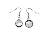 Amate Studio Silver Plated Round Bezel Earrings With Hooks 17.5mm 1 Pair
