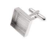 Amate Studios Silver Plated Cuff Links Customizable Square Bezel 17.5mm 1 Pair