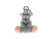 Hand Painted 3D Resin Charm Honey The Hippo Gray 15mm 1