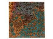 Lillypilly Copper Sheet Metal Retro Ovals Embossed Azul Patina 36 Gauge 3x3 In