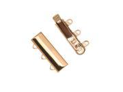 23K Gold Plated 3 Strand Box Clasp Rectangle Design 21x9.5mm