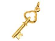 Gold Plated Classic Key Charms 22.5x8mm 4 Pieces