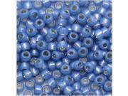 Toho Round Seed Beads 8 0 2102 Silver Lined Milky Montana Blue 8 Grams