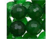 Green Agate Faceted Round Gemstone Beads 10mm 15 Inch Strand