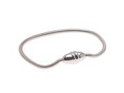 Sterling Silver 3mm Bracelet For Large Hole Euro Style Beads 7.5 Inches Magnetic