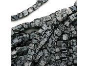 Snowflake Obsidian Gem Beads 4mm Cubes 15 In. Strand