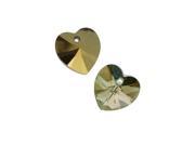 Swarovski Crystal 6228 Heart Pendants 14mm 2 Pieces Crystal Iridescent Green