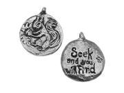 Green Girl Studios Pendant 24.5mm Seek And You Will Find 1 Piece Pewter