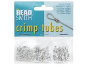 BeadSmith Crimp Tube Assortment 3 Sizes 1.5mm 2mm 2.5mm 475 Pieces Silver