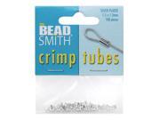 BeadSmith Crimp Tubes 1.5x1.5mm 100 Pieces Silver Plated
