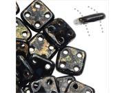 CzechMates Glass QuadraTile 4 Hole Beads 6mm 10g Jet Bronze Picasso