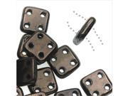 CzechMates Glass QuadraTile 4 Hole Beads 6mm 10g Dark Bronze