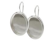 Silver Plated Oval Bezel Earring Findings 18x13mm 1 Pair