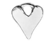 Nunn Design Charm 13x15mm Hammered Heart 1 Piece Bright Silver