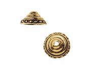 Nunn Design Bead Caps 11mm Swirl 2 Pieces Antiqued Gold