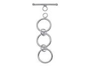 Silver Filled Round Adjustable Toggle Clasp 1.5 Inches Long 1 Set