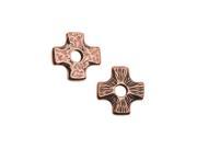 TierraCast Pewter Rivetable Beads Textured Cross 11mm 2 Pcs Antiqued Copper