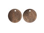 Vintaj Natural Brass Botanical Coin Stamping Charms 23 Gauge 12.5mm 2 Pieces