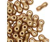 Czech Glass 2 Hole Infinity Beads 6x3mm 8 Gram Tube Bronze Pale Gold