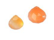 Orange Carnelian Gemstone Quality Cut Heart Briolette Beads 6 10mm Pack of 6