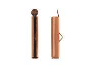 Nunn Design Ribbon Cord Ends Barrel 24mm 2 Pieces Antiqued Copper