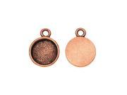 Nunn Design Charm Itsy Circle Bezel 10.5x14mm 2 Pieces Antiqued Copper