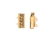 Elegant Elements 2 Strand Box Clasp with Swarovski Crystals 16x10mm Gold