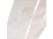 Silk Fabric Flat Silky Ribbon 2cm Wide 42 Inches Long 1 Strand Cream White