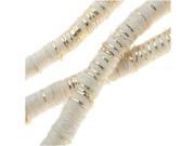 Knitted Cotton Cord Round Wrapped Strands 5mm Thick 3 Feet Ivory Gold