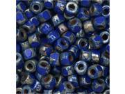 Czech Glass Tri Cut 6 0 Matubo Seed Beads 8 Grams Opaque Blue Picasso