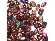 Czech Glass MiniDuo 2 Hole Seed Beads 2x4mm 8 Grams Magic Red Brown