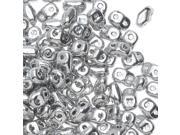 Czech Glass MiniDuo 2 Hole Seed Beads 2x4mm 8g Crystal Full Labrador