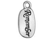 TierraCast Message Charm Remember w Glue In Space 21mm 1 Piece Silver Plated