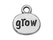 TierraCast Message Charm Grow with Glue In Space 16mm 1 Piece Silver Plated