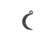 Beadelle Crystal Charm Crescent Moon 8x16mm 1 Piece Gun Metal Jet