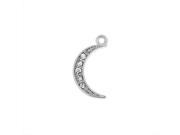 Beadelle Crystal Charm Crescent Moon 8x16mm 1 Piece Silver Crystal