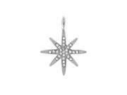 Beadelle Crystal Pendant Starburst 20x26mm 1 Piece Silver Crystal