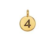 TierraCast Pewter Number Charm Round 4 16.5x11.5mm 1 Pc Gold Plated