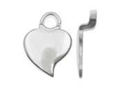 Aanraku Heart Shaped Glue On Pendant Bails Small 8 Pieces Silver Plated