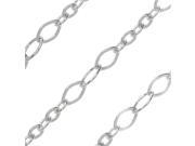 Silver Plated Bulk Chain Oval Long and Short Links 4.5 8mm Sold By The Foot