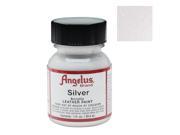 Angelus Acrylic Leather Paint Non Cracking and Flexible 1 Ounce Silver