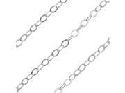 Flat Cable Chain Oval Links 2.3mm 25 Foot Bulk Spool Sterling Silver