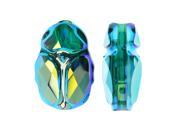 Swarovski Crystal 5728 Scarab Bead 12mm 1 Piece Emerald AB 2X